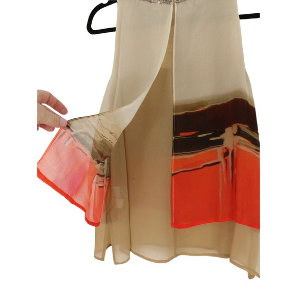 NWT Anthropologie Bl-nk High Desert Blouse size Small Sleeveless Orange Beaded - Picture 8 of 16